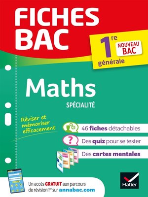 cover image of Fiches bac Maths 1re générale (spécialité)